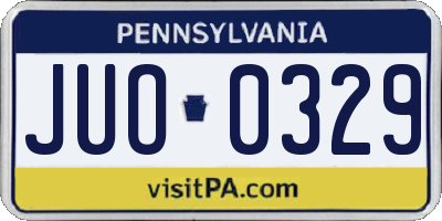 PA license plate JUO0329