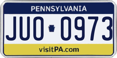 PA license plate JUO0973