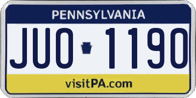 PA license plate JUO1190