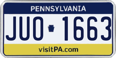 PA license plate JUO1663
