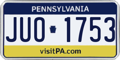 PA license plate JUO1753