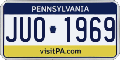 PA license plate JUO1969