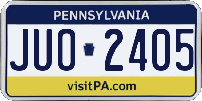 PA license plate JUO2405