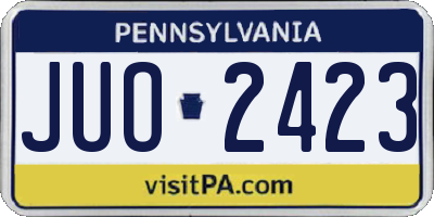 PA license plate JUO2423