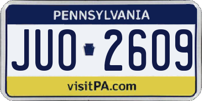 PA license plate JUO2609