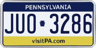 PA license plate JUO3286