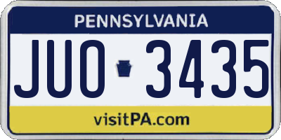 PA license plate JUO3435