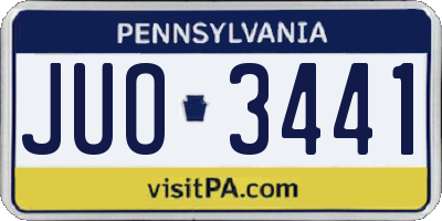 PA license plate JUO3441