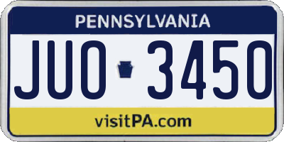 PA license plate JUO3450
