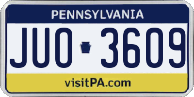 PA license plate JUO3609
