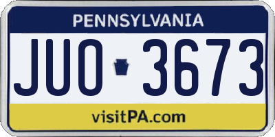 PA license plate JUO3673