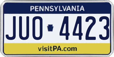 PA license plate JUO4423