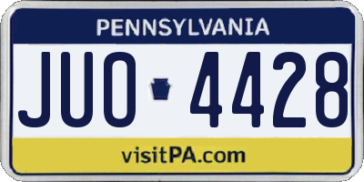 PA license plate JUO4428