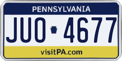 PA license plate JUO4677