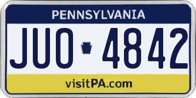 PA license plate JUO4842