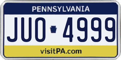 PA license plate JUO4999