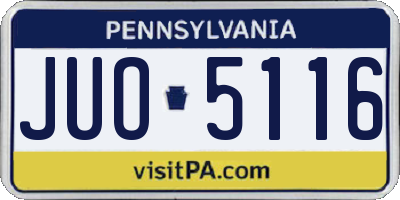 PA license plate JUO5116