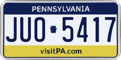 PA license plate JUO5417