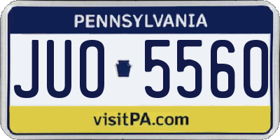 PA license plate JUO5560