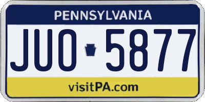 PA license plate JUO5877