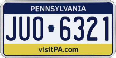 PA license plate JUO6321