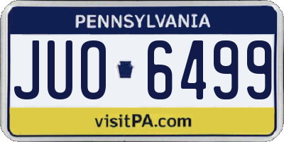 PA license plate JUO6499
