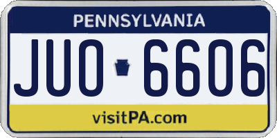 PA license plate JUO6606