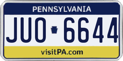 PA license plate JUO6644