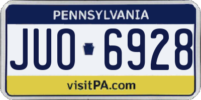 PA license plate JUO6928