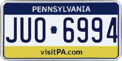 PA license plate JUO6994