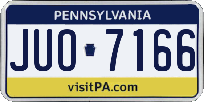 PA license plate JUO7166