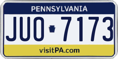 PA license plate JUO7173