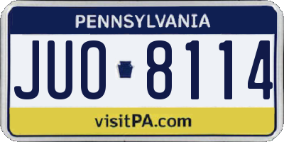 PA license plate JUO8114