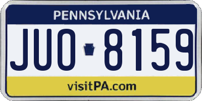 PA license plate JUO8159