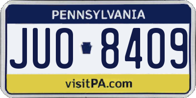 PA license plate JUO8409