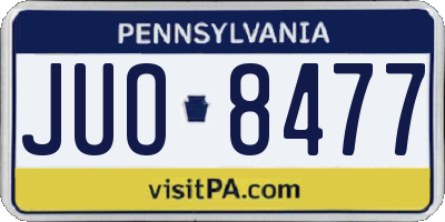 PA license plate JUO8477