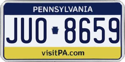 PA license plate JUO8659