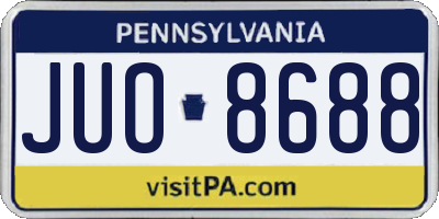 PA license plate JUO8688