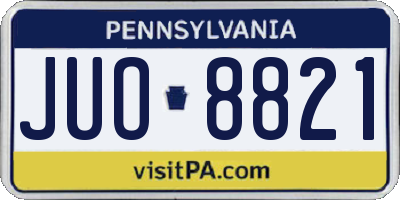 PA license plate JUO8821