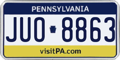 PA license plate JUO8863