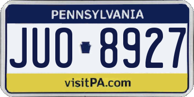 PA license plate JUO8927
