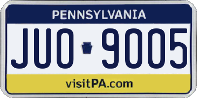 PA license plate JUO9005