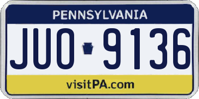PA license plate JUO9136