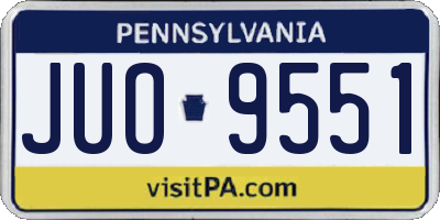 PA license plate JUO9551