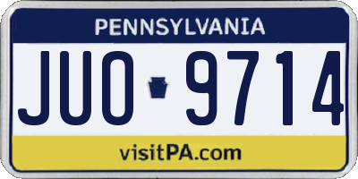 PA license plate JUO9714