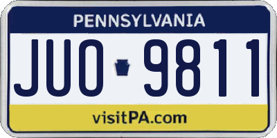 PA license plate JUO9811