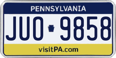 PA license plate JUO9858