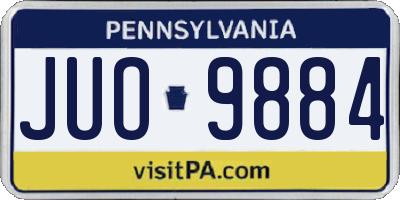 PA license plate JUO9884