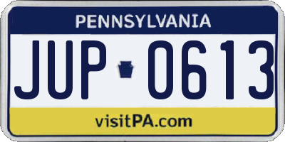 PA license plate JUP0613