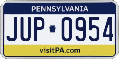 PA license plate JUP0954